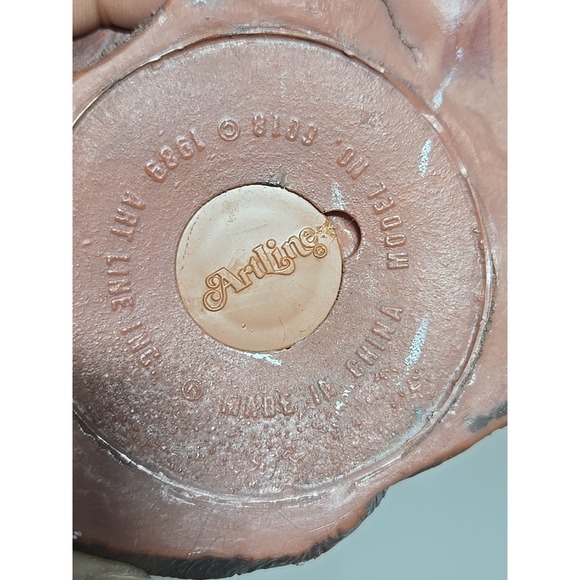 VINTAGE Artline Bunny Rabbit Easter Garden Spring Figurine 1989 Hard Plastic - Picture 7 of 9